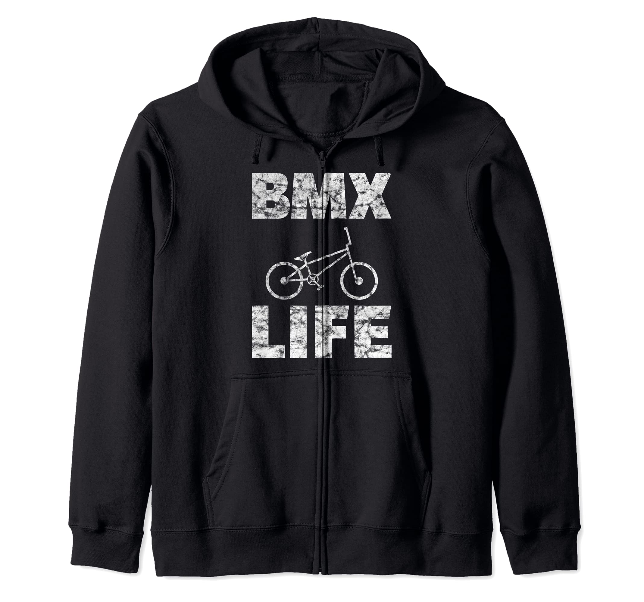 BMX Life Distressed Bike Rider Zip Hoodie