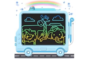 FLUESTON LCD Writing Tablet for Kids Car Shape, Kids Toys Gifts for 3 4 5 6 7 Year Old Boys Girls Easter Basket Stuffers for Toddler Doodle Drawing Board Pad Party Favors for Kids Travel Activities