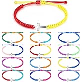 Highergo Cross Friendship Bracelets for Women Men Colorful Jesus Christian Adjustable String Nylon Rope Braided Gifts
