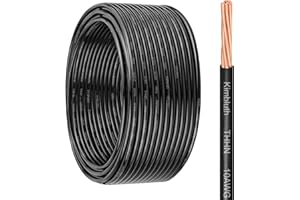 KIMBLUTH THHN Wire 10 Gauge 50 FT Stranded Copper Wire, 10 AWG Copper Wire Rated up to 600V Building Wire Nylon Jacket for Residential, CNC, Ground, Industrial (10 Gauge, Black)