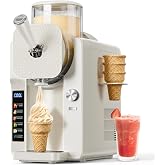 Slush Machine &amp; Ice Cream Maker Machine 2-IN-1, for Smoothies, Margarita | 6 Modes for Smoothies, Milkshakes, Margarita, and Ice Cream, Double-Layer Tank, With Ice Cream Cone Holder, Home Use