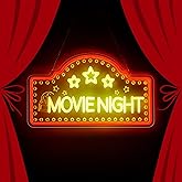 Retisee Movie Night Neon Sign 15.4 Inch Movie Theater Lights for Wall Night Party Decoration LED Neon Light for Birthday Party Wall Home Theater Film Room Decor