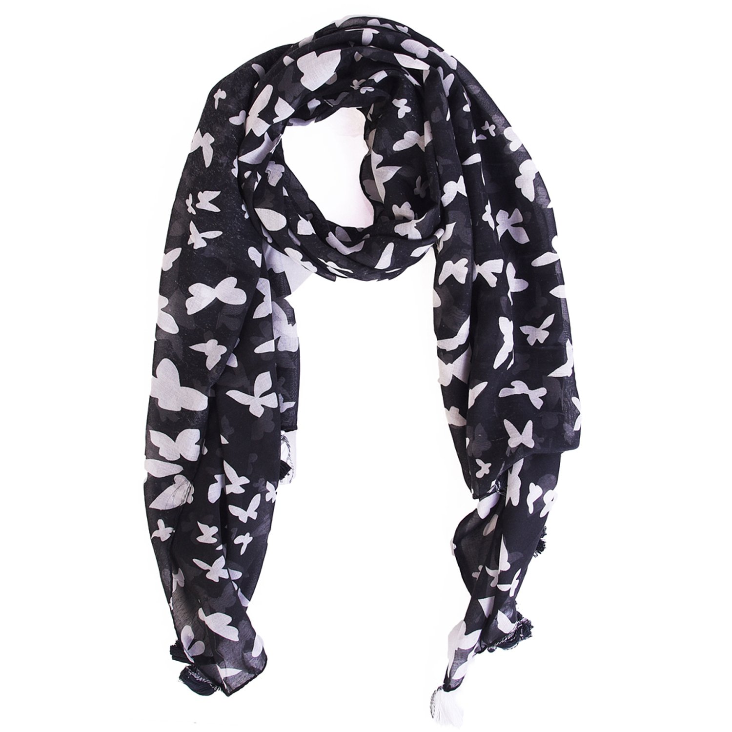 ziva fashion women's black printed stole