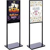 Blulu 2 Pcs Sign Stand Holder, 19.6"x 27.5" Double Sided Poster Holder, Heavy Duty Floor Standing Sign, Metal Outdoor Banner Stands with Non Slip Mat for Board and Foam Display