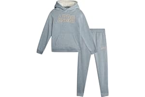 AEROPOSTALE Boys Joggers Set - 2 Piece Warm Sherpa Lined Pullover Hoodie and Jogger Sweatpants for Boys (Sizes: 8-12)