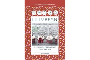 LillyBean Gluten Free Moist Red Velvet Cake and Cupcake Mix with No Artificial Colors - Dairy and Soy Free, Vegan - Makes Delicious Desserts - Cakes, Donuts, Cake Pops - 12 oz
