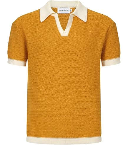 Amazon.com: OXKNIT Men's Vintage Polo Shirts Lightweight Retro 70s