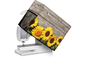 Mumeson Sunflower Sewing Machine Dust Cover for Most Standard Sewing Machine Foldable Durable Sewing Machine Cover with Pockets