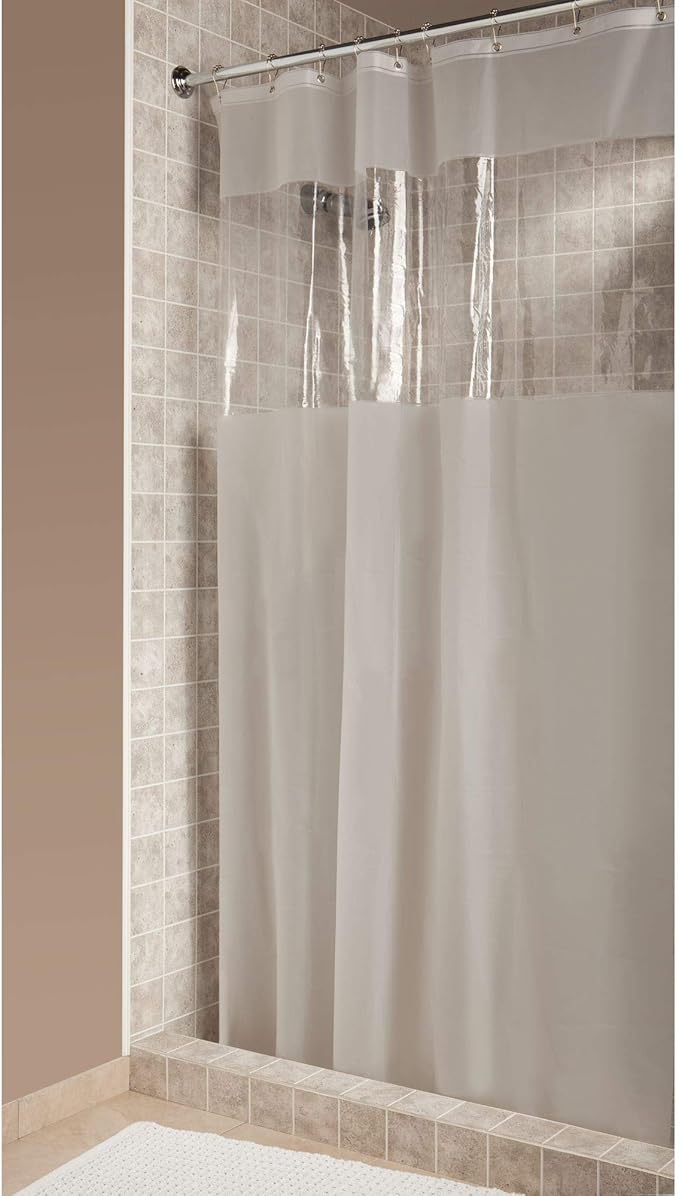 iDesign Hitchcock EVA Plastic Shower Liner Mold and Mildew Resistant