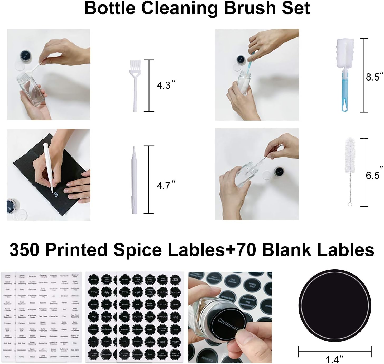 Spice Rack with 24 Empty Spice Jars, Standing or Wall Mounted Spice Rack Organizer for Countertop Cabinet Kitchen Pantry, Seasoning Holder Organizer with 420 Spice Labels Marker and Funnel: Home Improvement