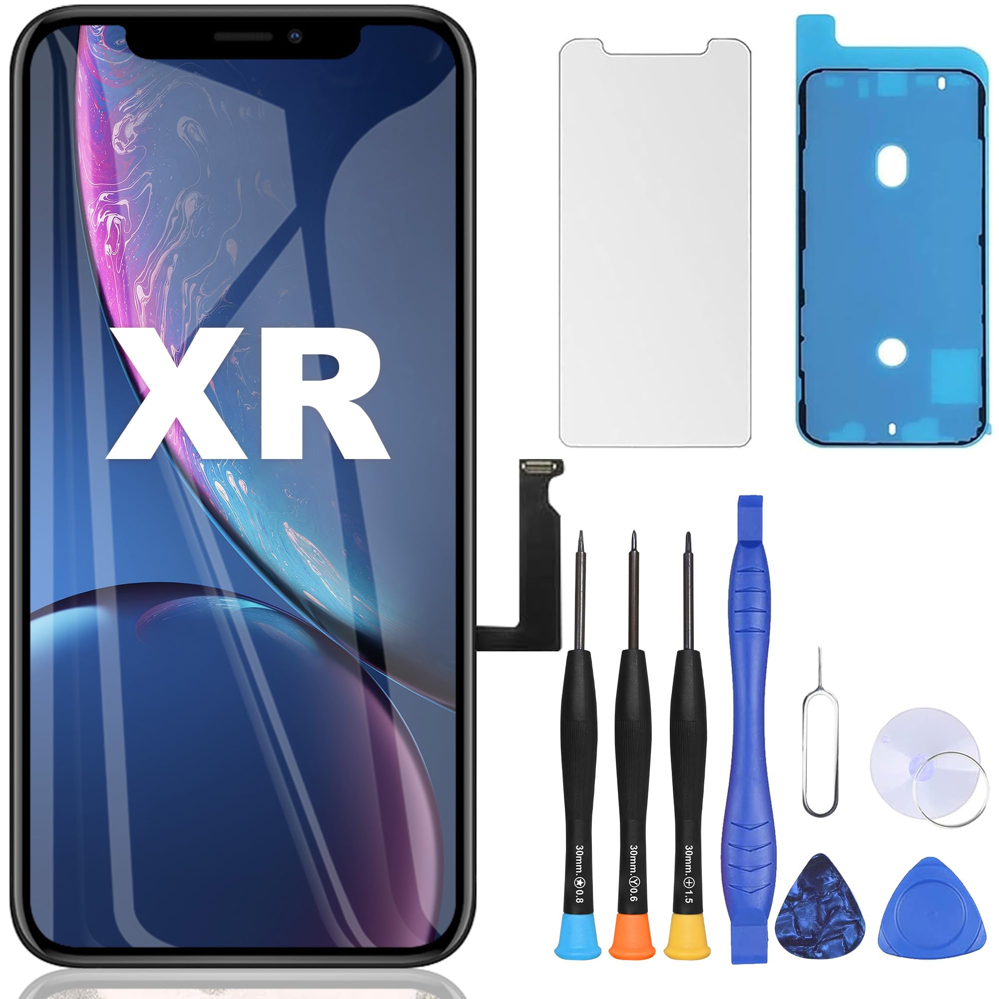 ZOETEC for iPhone XR Screen Replacement 6.1 inch LCD Display 3D Touch Screen Digitizer Assembly with Repair Tools, COF Technology, Compatible with Model A1984, A2105, A2106, A2108