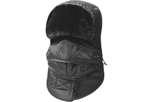 KOOLSOLY Trooper Trapper Hat,Winter Ski Hat with Winter Ear Flap and Ski Windproof Mask