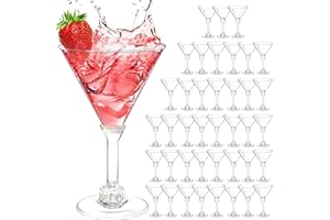 Disposable Martini Glasses,5 Oz,40-Pack,Cocktail Glasses,Plastic Margarita Glasses,Plastic Cocktail Cups for Parties and Even