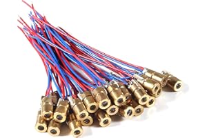 AOICRIE 30pcs 5V 650NM 5Mw Red Dot Laser Head Red Laser Diode Laser Tube 6mm with Leads Head (30PCS)