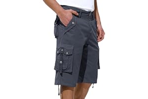 JAWERU Mens Cargo Shorts Casual Shorts Hiking Shorts Below Knee Relaxed Fit Multi Pockets Running Joggers Outdoor Mens Shorts