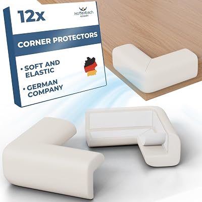 Hoffenbach 12x Baby Corner Protectors Soft Foam Edge Guards White