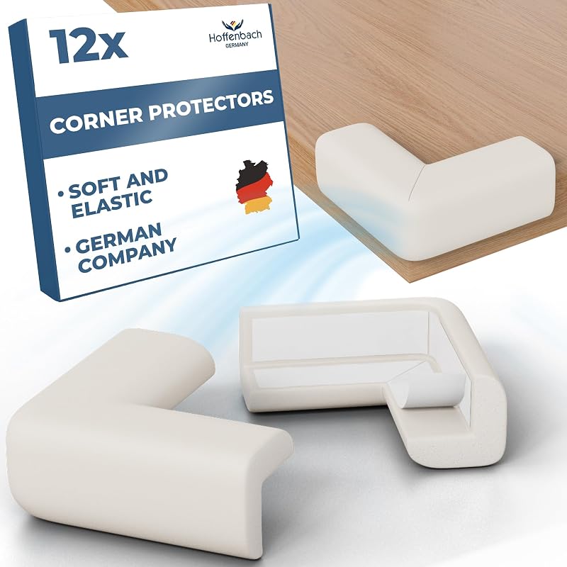 Hoffenbach 12x Baby Corner Protectors Soft Foam Edge Guards White