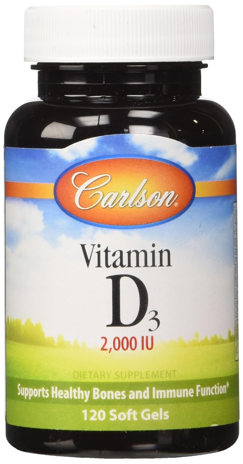 Carlson Vitamin D3 2000 IU, 120 Softgels 360 Count DailyNutriPlus LLC