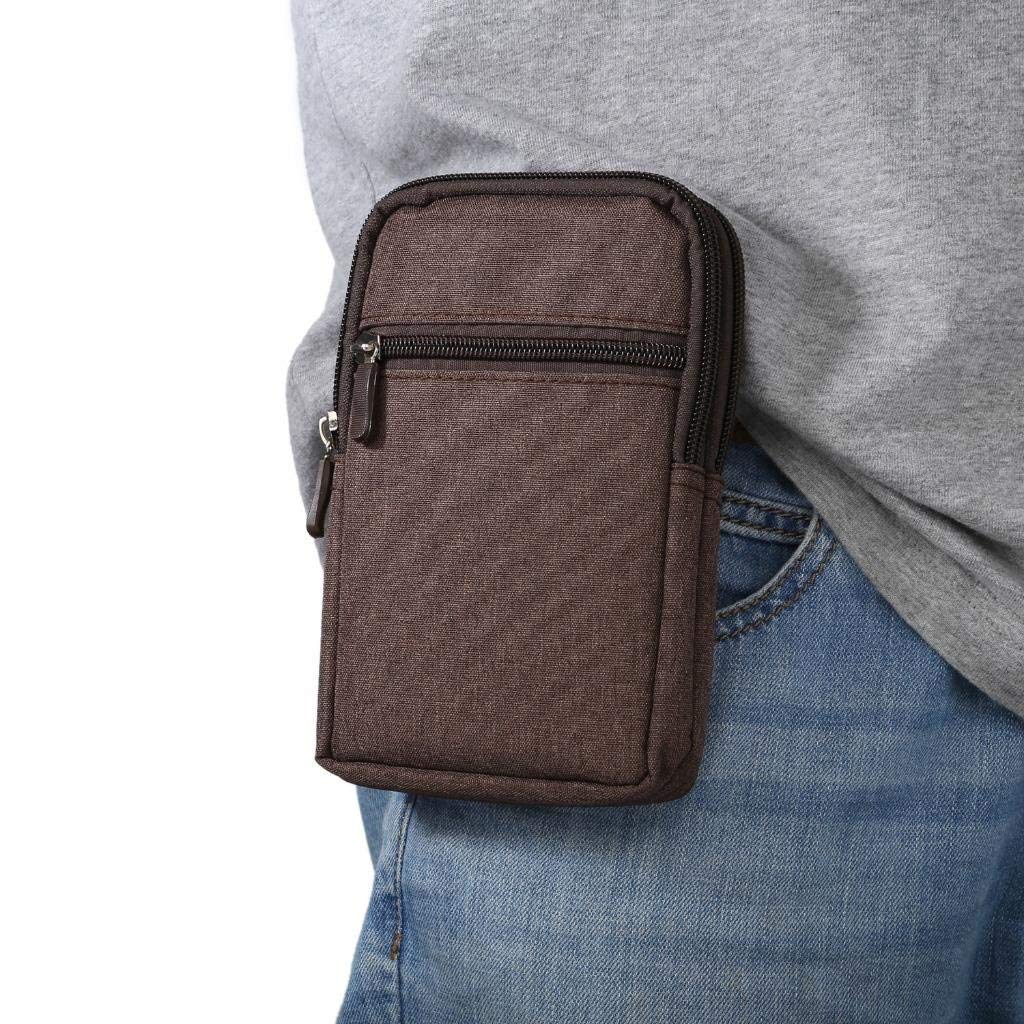 Belt Clip Pouch Men's Case, Men's Phone Belt Pouch, 6.3 Inches Multi Pockets Wallet Phone Purse Zip Pouch Bag Waist Carry Case Clip Case Bag Pouch Pouch