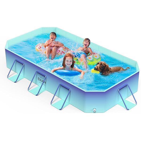 Dog Pool YUEWO Foldable PVC Swimming Pool Hard Plastic Shell