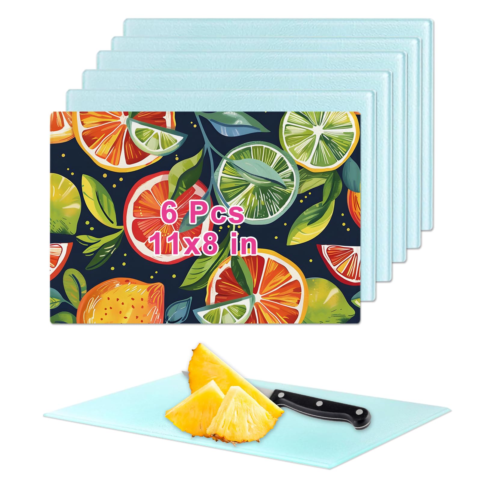 Photo 1 of 6Pcs Sublimation Cutting Board Blanks, 11x8 Inch Tempered Glass Sublimation Cutting Board Non Slip Glass Chopping Boards for Kitchen, Personalized Cutting Boards for Crafts DIY Gift