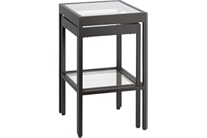 Henn&Hart Rectangular & Square Nested Nested Side Table in Blackened Bronze, Table for Living Room, Bedroom