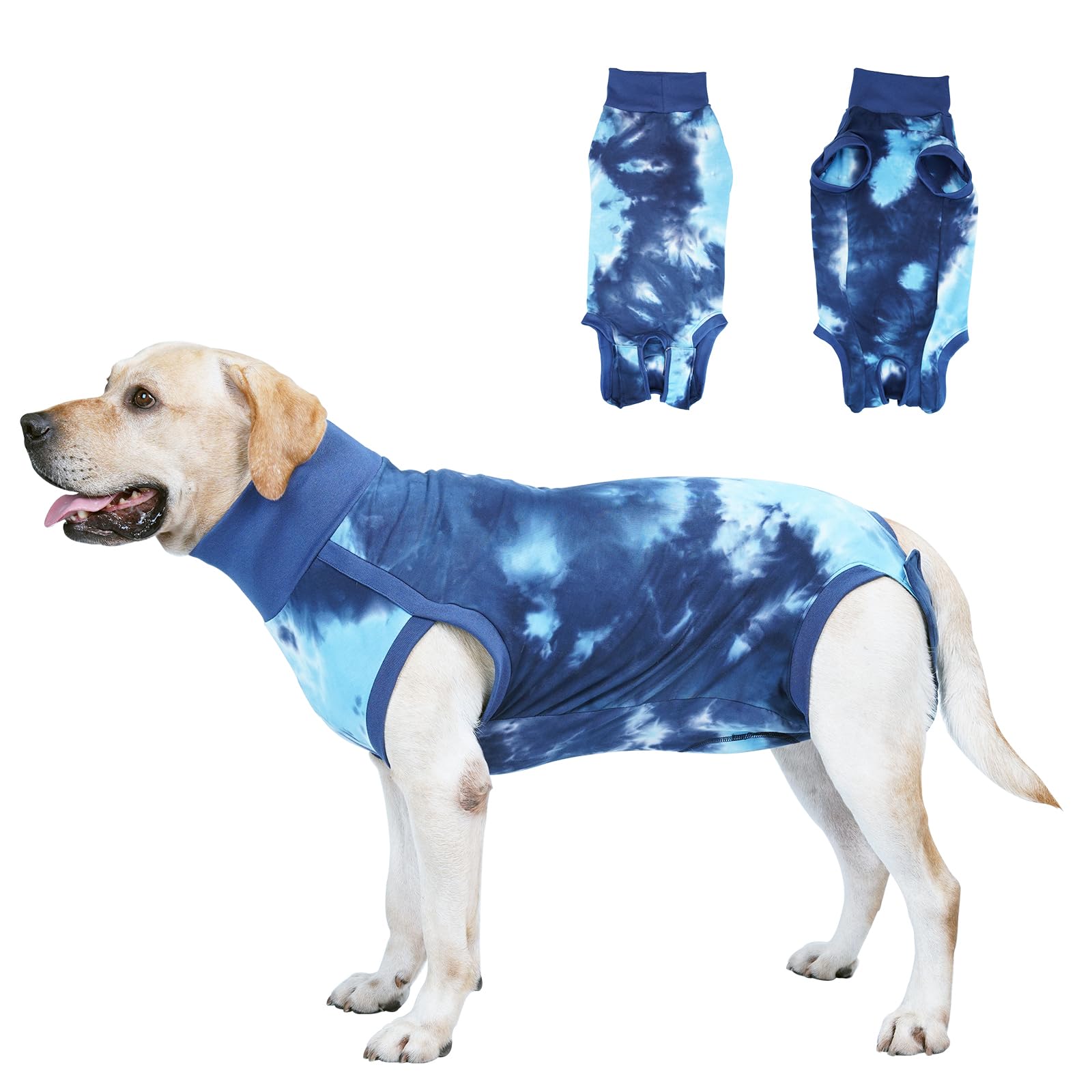Photo 1 of pangdi Recovery Suit for Dogs After Surgery, Spay Suit Female Spay & Male Neuter, Dog Onesie Body Suits for Post-Surgical, Abdominal Wounds and Skin Conditions, Blue, L