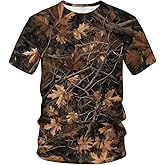 Rebaike Funny Tree Camo Graphic T-Shirt Novelty Short Sleeve Crewneck Shirt
