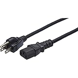 Amazon Basics Computer Monitor TV Replacement Power Cord - 6-Foot, Black