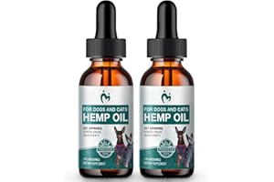 MOSRAY (2PACK) Hemp Oil for Dogs and Cats - Helps Pets with Anxiety Stress Pain Inflammation Arthritis Aggressive Relax Sleep, Relief Joint & Hip Pain- Organic Pet Calming Drop