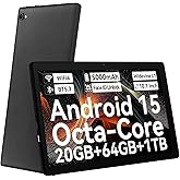Jeazans Tablet,10.1 Inch Android 15 Tablet with 20GB RAM 64GB ROM 1TB Expansion, Octa-core Processor, HD IPS Touchscreen Dual 5MP+8MP Camera, WiFi 6, BT 5.4, Widevine L1 (Dark Gray)