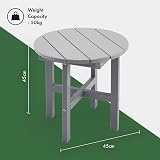 VonHaus Adirondack Round Side Table Grey 45cm Waterproof Slatted view 3