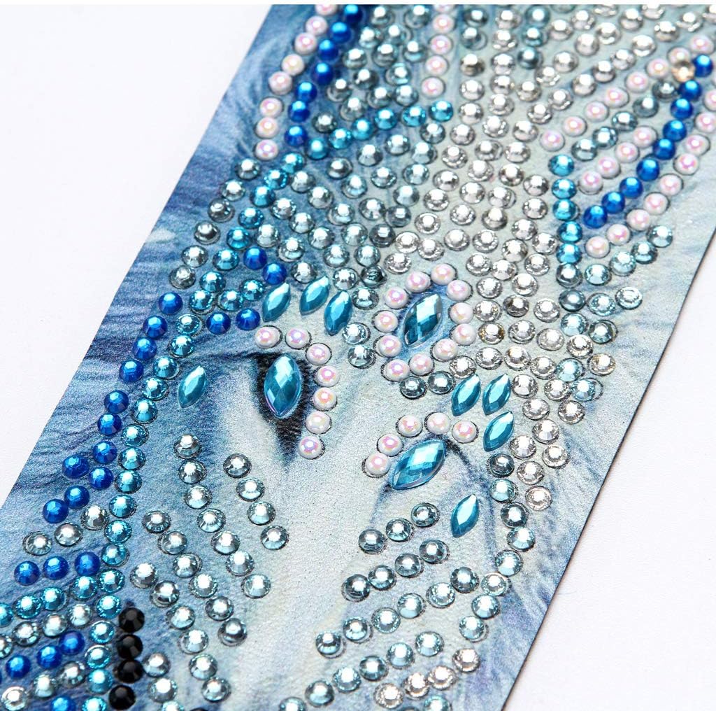 VETPW DIY Wolf Beaded Bookmark - 5D Diamond Craft Painting Kit With Special Shaped Diamond Tassel Leather Bookmark - Image 3