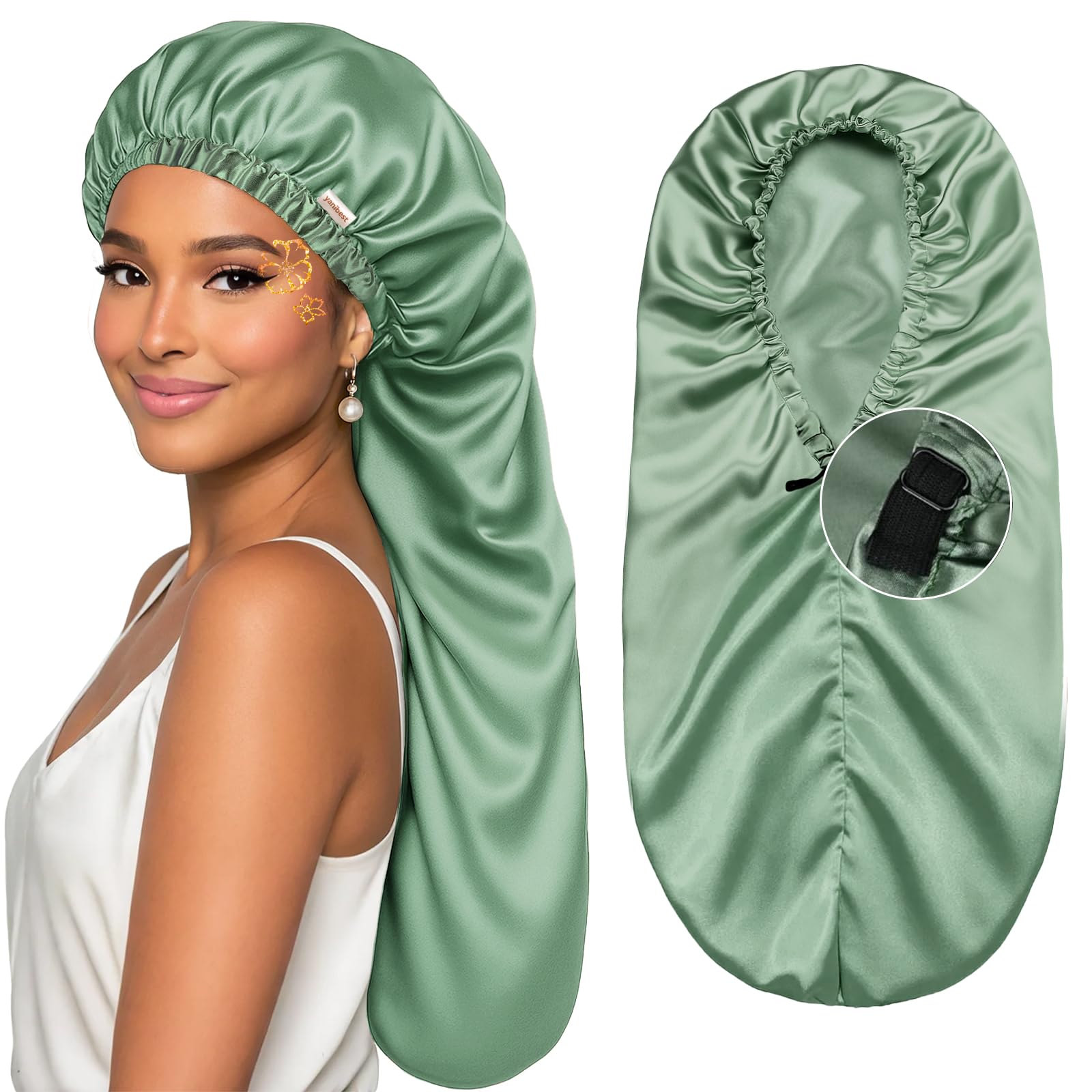 Photo 1 of YANIBEST Long Bonnet Braid Bonnet for Sleeping Adjustable Satin Silk Bonnet for Braids Sleep Bonnet for Women LocsLPNPMEX9924930
