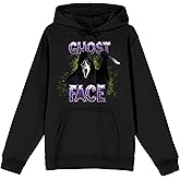 Bioworld Ghostface Neon Spray Ghostface Women's Black Long Sleeve Hooded Sweatshirt