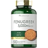 Carlyle Fenugreek Capsules | 300 Count | Non-GMO & Gluten Free Extract | Fenugreek Seeds