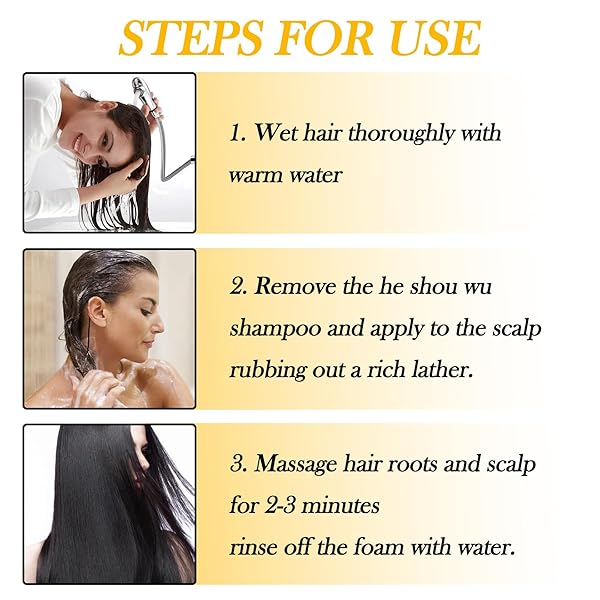 JUNKUJK BLACK HAIR DYE SHAMPOO 3 IN 1, BLACK HAIR SHAMPOO FOR GRAY HAIR COVERAGE,INSTANT HAIR COLOR SHAMPOO FOR WOMEN & MEN