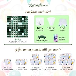 Shimmer Wall Backdrop for Party - 24 Pcs Square