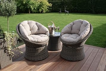 Maze Rattan Outdoor Garden Furniture Winchester 3 Piece Natuarl