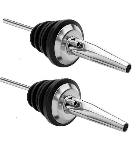 Molimoli Lot De 4 Becs Verseurs En Acier Inoxydable Argent - Anti-Oxydation Automatique Pour Huile D'Olive, Vin, Liqueur Et Spiritueux