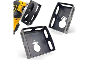 DECEPTIA Upgrade Drywall Outlet Cutter, Square Slot Cutter Compatible with Dewalt & Milwaukee Oscillating Multi-Tools, One Step in Place Electrical Box Cutter for Sheetrock, Drywall (Hardened Steel, 2 Pcs)