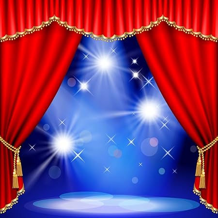 Amazon 10 10 Ftシームレスステージ背景写真デジタルレッドカーテンブルー壁ライトスポットtheater写真背景印刷ブースstudio Shooting壁紙 バックペーパー 背景布 通販