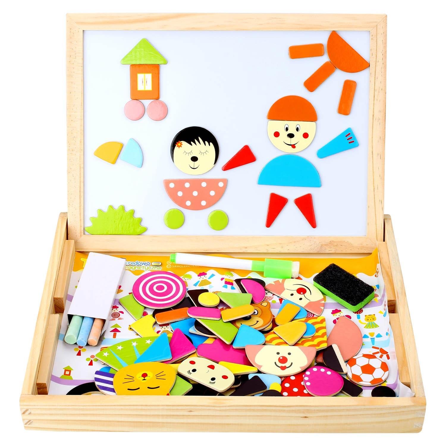 Jouets Puzzle en Bois Magnétique Peradix Jouets Tableau Dessiner Enfant Jouets Double Face