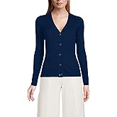 Lands' End Women's Drifter Baby Cable Vneck Cardigan Sweater