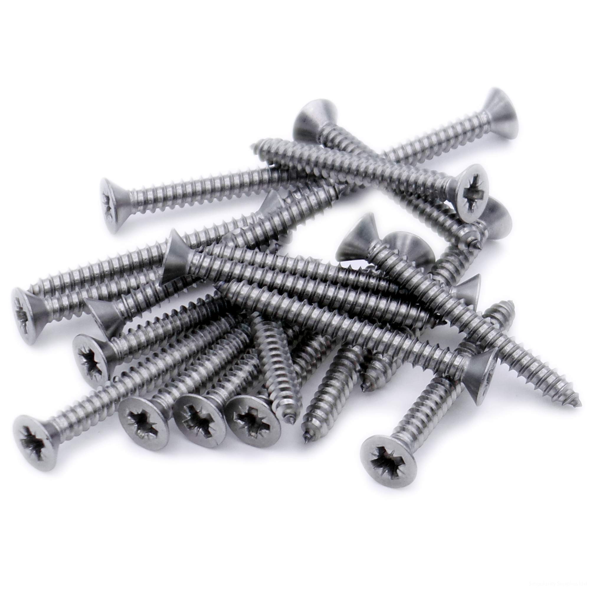 No.8 x 1 (4.2mm x 25mm) Pozi Countersunk Self-Tapping Screw - Stainless Steel (A2) (Pack of 20)