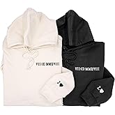 GodLover Custom Embroidered Roman Numeral Hoodies - Matching Hoodies for Couples with Initial Heart, Gifts for Boyfriend