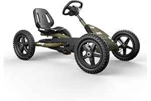 Berg Toys - Buddy Jeep Junior Pedal Go Kart - Go Kart - Go Cart for Kids - Pedal Car Outdoor Toys for Children Ages 3-8 - Ride On-Toy - BFR System - Adjustable Seat - Pedal Kart for Kids (Army Green)