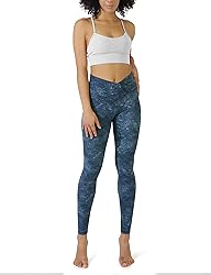ODODOS Women's Cross Waist Pattern Yoga Leggings