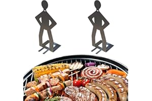 SIMOTOS 2025 Stainless Steel BBQ Sausage Holder – New Creative Standing Man Sausage Rack, Funny Shape Metal Hot Dog Grill Holder, Hot Dog Roasting Sticks for Outdoor Camping (2 PCS)