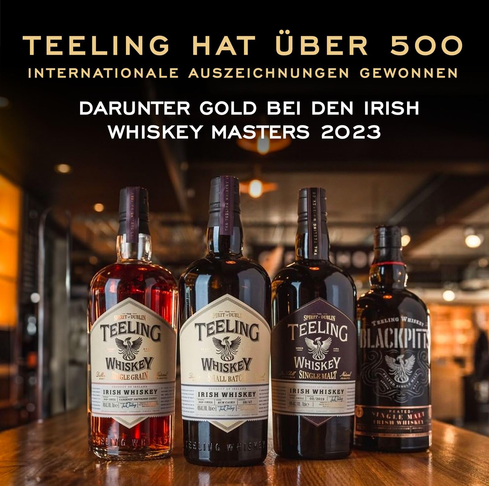 Teeling Small Batch Irish Whiskey, gereift in Ex-Bourbonfässern und abgerundet in mittelamerikanischen Rumfässern, 46% vol., 70cl / 700ml 2